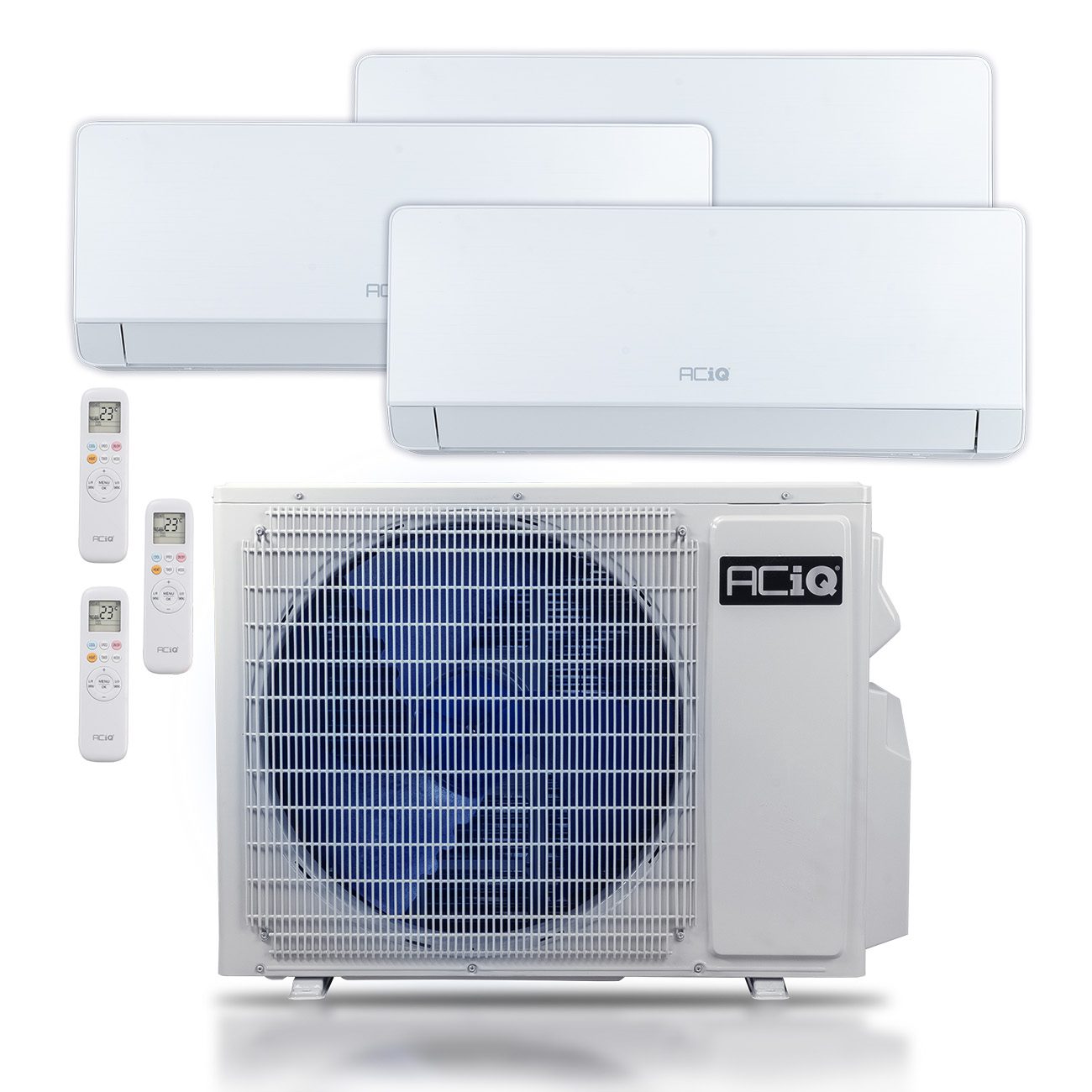 24,000 BTU 23 SEER2 ACiQ Essentials 3 Zone with (2)9K and (1)12K Wall Mounted Mini Splits w/ WiFi - R32