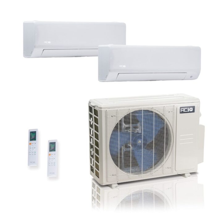 18,000 BTU ACIQ Standard 25.1 SEER2 Dual Zone Wall Mount Mini Split Heat Pump System - R454B | 230V - 6 + 6 18,000 BTU ACIQ Standard 25.1 SEER2 Dual Zone Wall Mount Mini Split Heat Pump System - R454B | 230V - 6 + 6