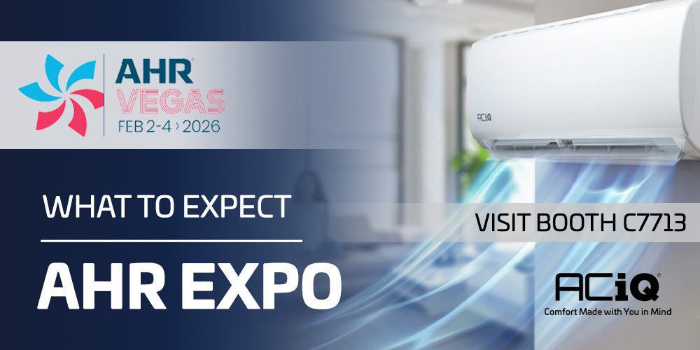 AHR Expo 2026 Las Vegas booth C7713 ACiQ HVAC technology event banner