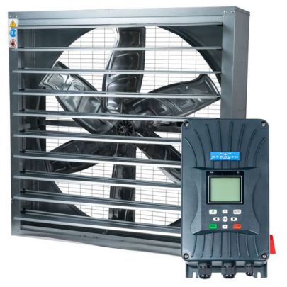 ACIQ cabinet wall exhaust fan with external controller for commercial and industrial ventilation applications