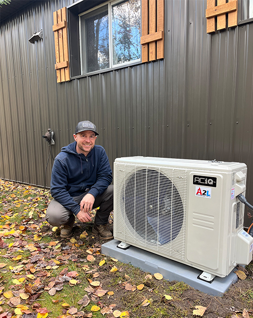 ACiQ HVAC dealer A2L Mechanical installing ACiQ system for residential customer