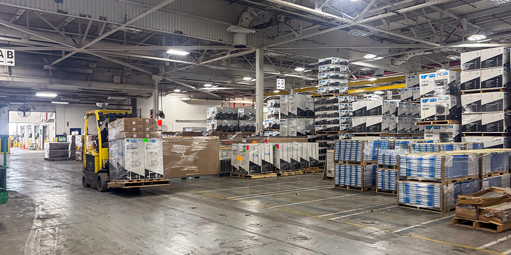 HVAC equipment cost comparison ACiQ vs big HVAC brands showing warehouse inventory and equipment availability