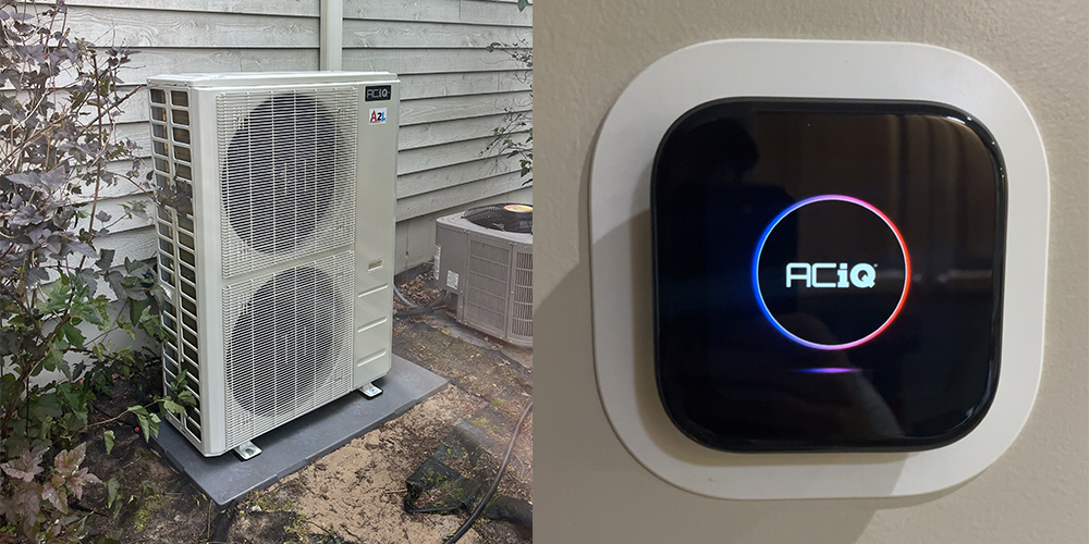 HVAC equipment cost comparison ACiQ vs big HVAC brands showing installed heat pump and smart thermostat