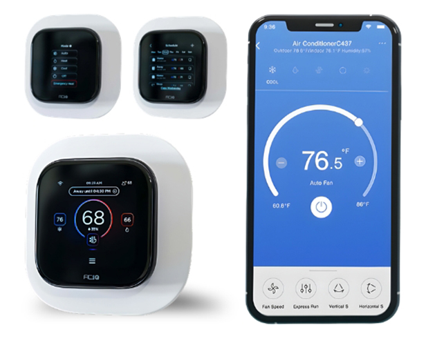 ACiQ smart thermostat and app control for HVAC upselling opportunities