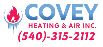 Covey Heating & Air logo with company phone number.