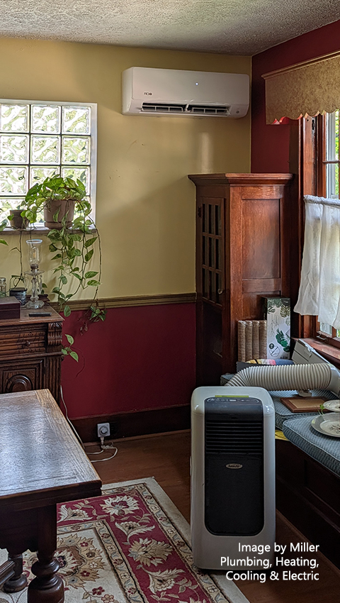 ACiQ ductless mini split installed in Pittsburgh-area home by Miller Plumbing, Heating, Cooling & Electric