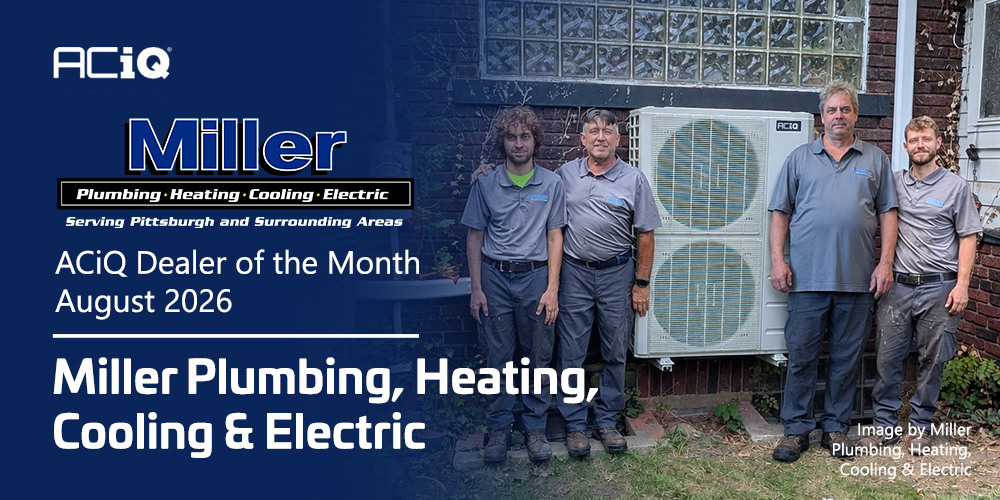 ACiQ heating and cooling equipment inside Miller Plumbing, Heating, Cooling & Electric